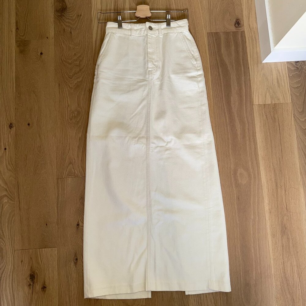 Maxi Denim Skirt, Neutral- Reformation